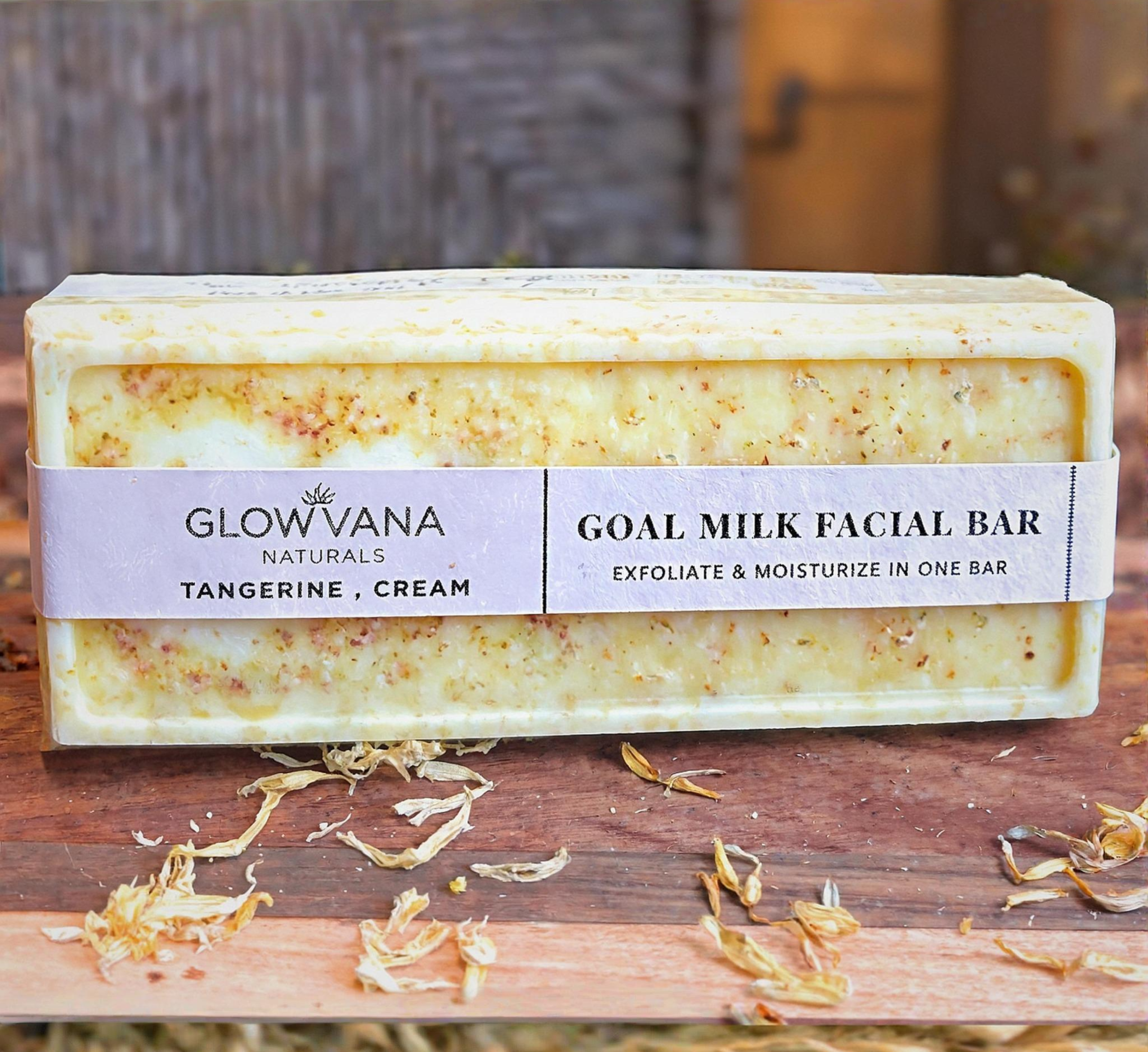 Glowvana Double Bar – Tangerine Scrub & Goat Milk Soap - Image 3